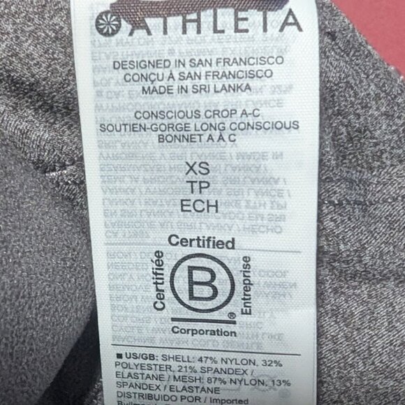 Athleta | Conscious Crop Bra A-C In Heather Grey - Picture 9 of 12